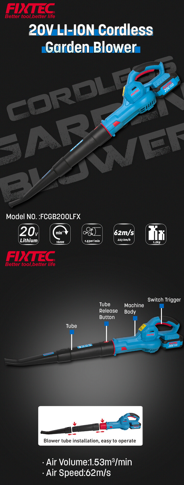 منفاخ حديقة لاسلكي