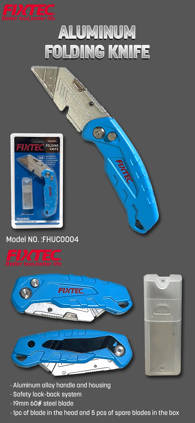 سكين قابل للطي من سبائك الألومنيوم