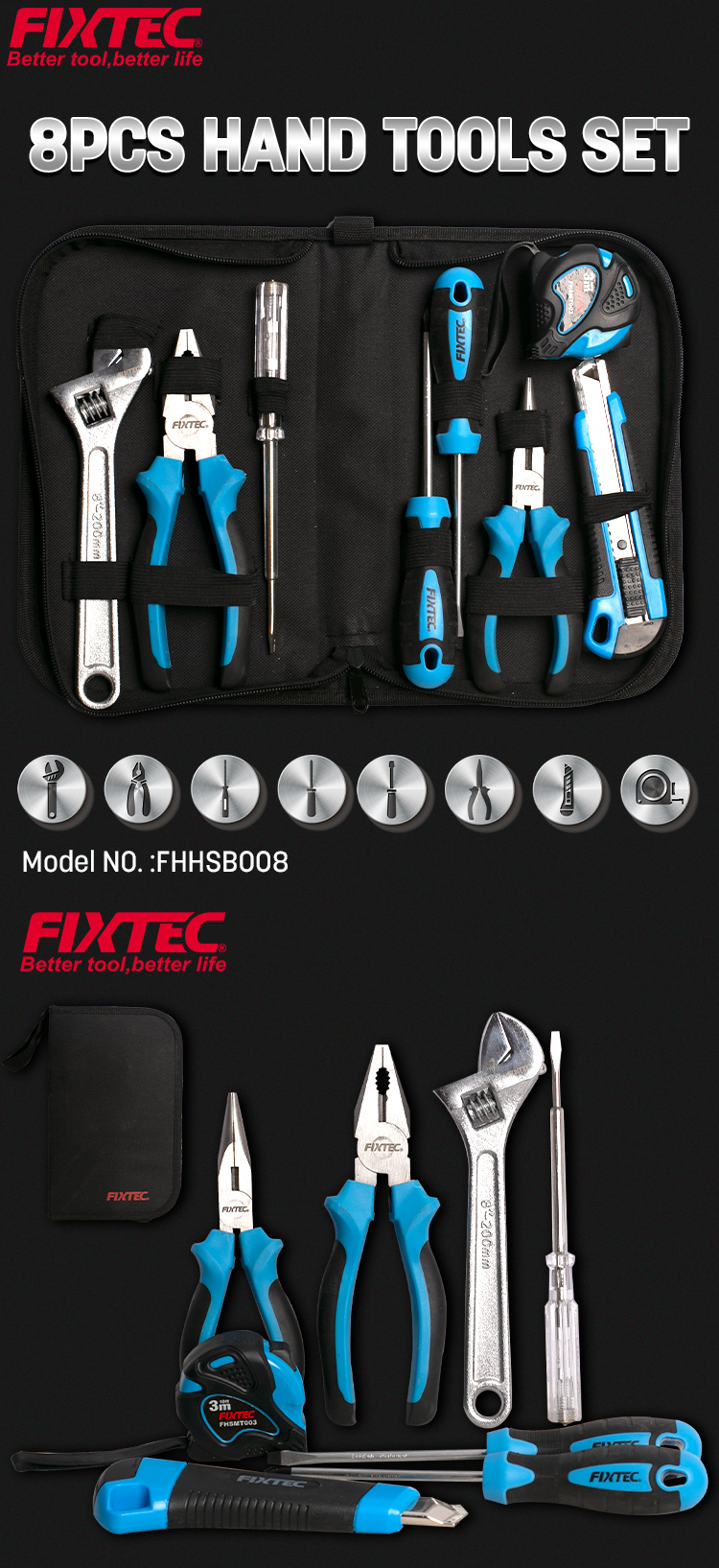 مجموعة أدوات يدوية 8 قطعة 